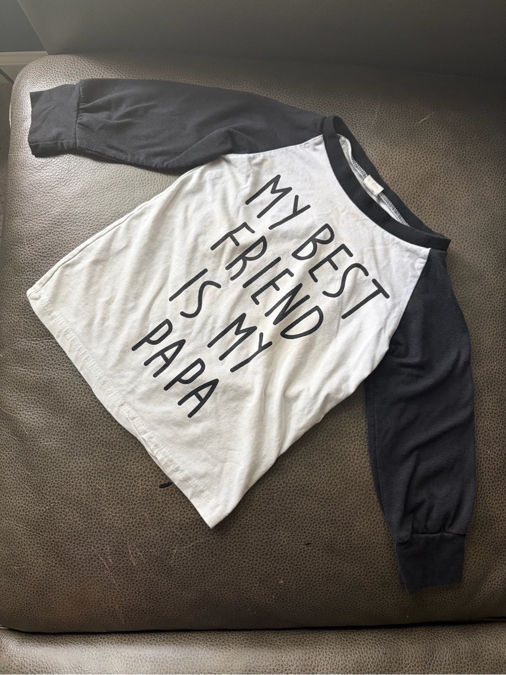 Toddler Long Sleeve Tee Black & White "My Best Friend Is My Papa" 24m / 2T